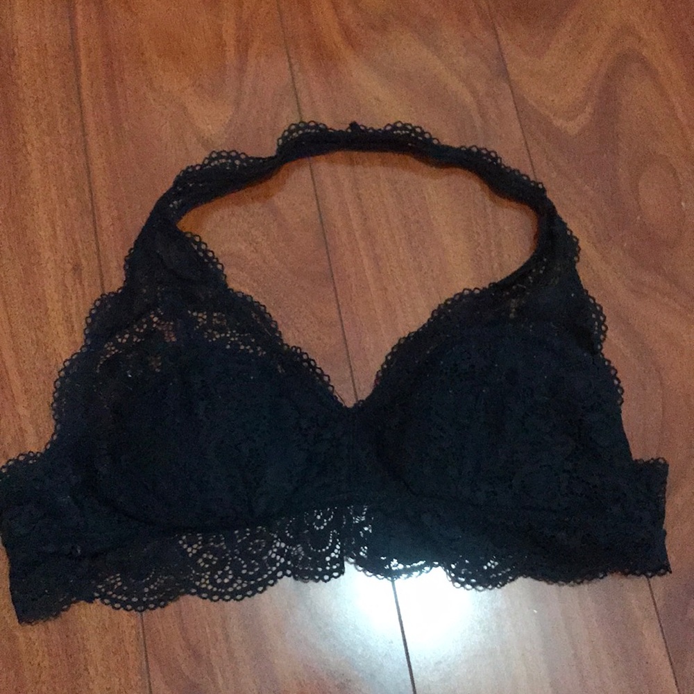Aerie Black Halter Bralette